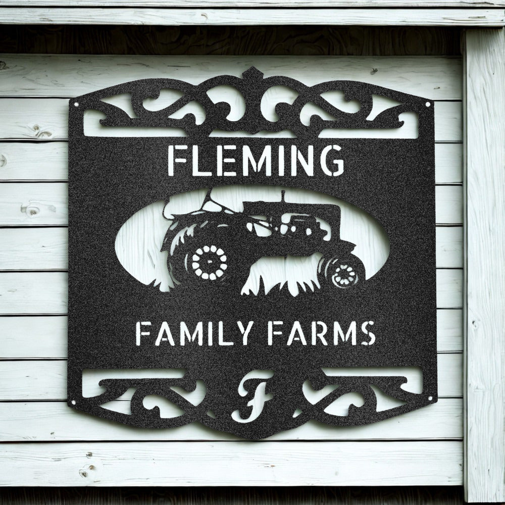Personalized Tractor Farm with Family Name - Steel Sign