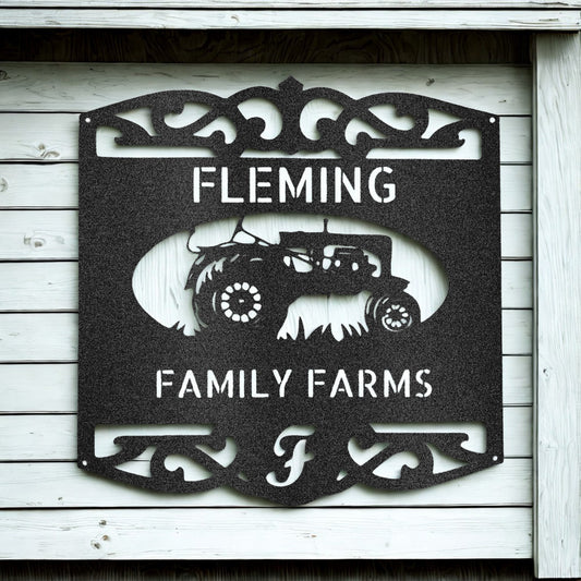 Personalized Tractor Farm with Family Name - Steel Sign
