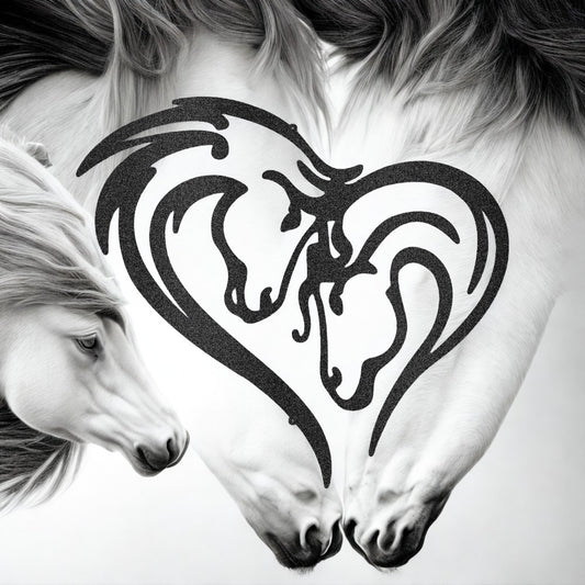 Horse Head Heart Metal Wall Art Sign - Steel Sign