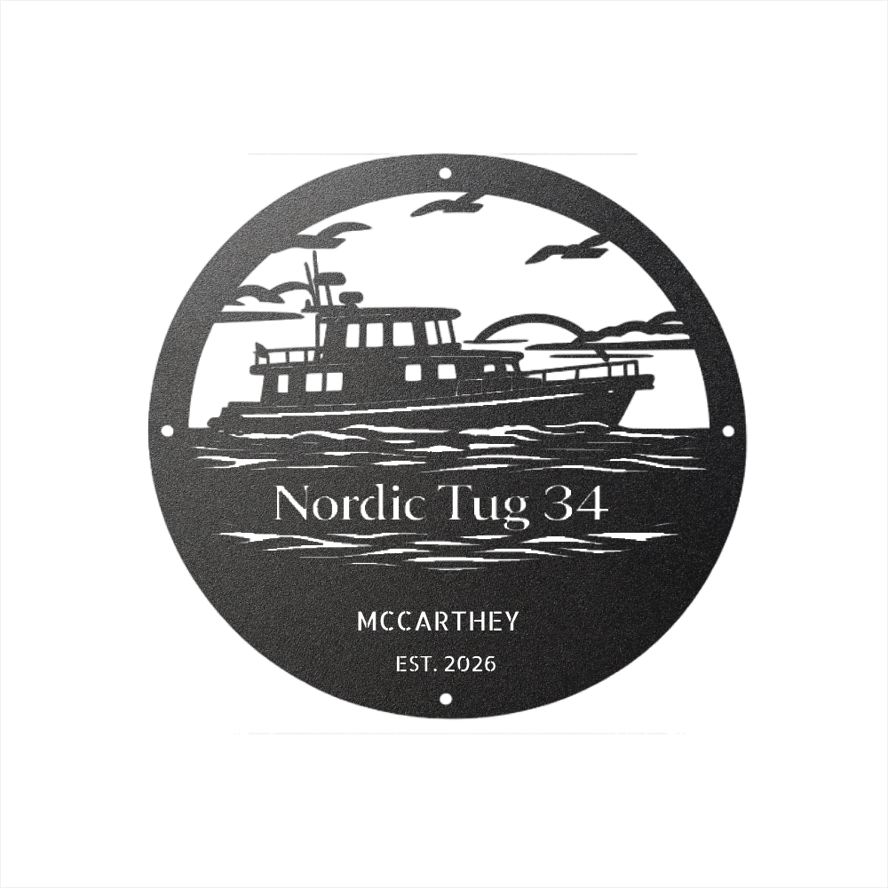 Nordic Tug 34 Coastal Cruiser Custom Metal Wall Art - Steel Decor