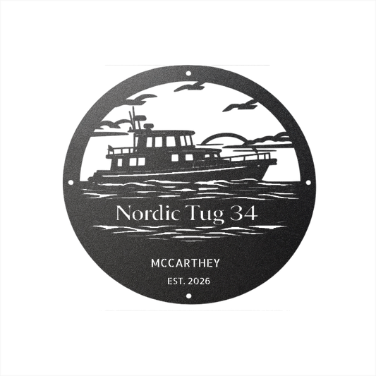 Nordic Tug 34 Coastal Cruiser Custom Metal Wall Art - Steel Decor