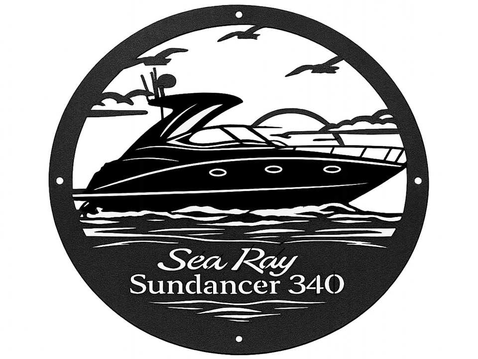 Sea Ray Sundancer 340 Cruiser Custom Metal Wall Art - Steel Design