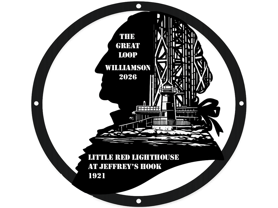 The Great Loop Little Red Lighthouse Metal Wall Art - Custom Steel Wall Decor