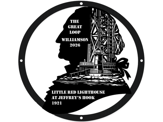 The Great Loop Little Red Lighthouse Metal Wall Art - Custom Steel Wall Decor